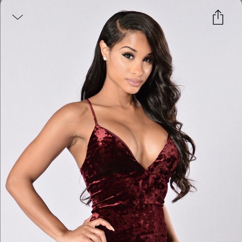 Burgundy dress from FashionNova😍